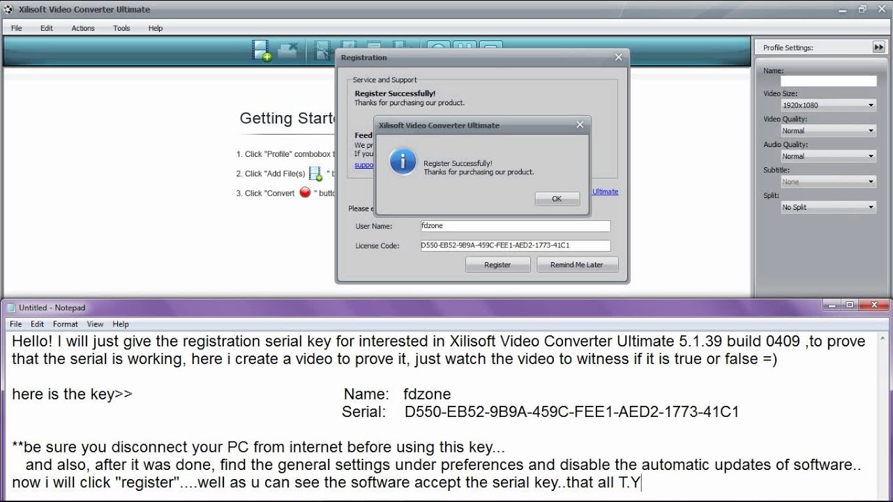Xilisoft video converter ultimate 7.8.11 serial key code